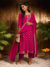 Rani Silk Kurta Set with Embroidery & Jacquard/Nazmin Dupatta | Women’s Partywear & Ethnic Collection Malaysia